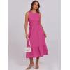 imageANRABESS Women Midi Dresses 2025 Summer Casual Sleeveless Sundress High Neck Tank Top Racerback Flowy Beach Dress  PocketsHot Pink