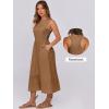 imageANRABESS Women Midi Dresses 2025 Summer Casual Sleeveless Sundress High Neck Tank Top Racerback Flowy Beach Dress  PocketsLight Brown