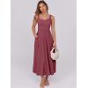 imageANRABESS Women Summer Casual Dress Sleeveless Smocked Back Tank Midi Dresses 2025 Beach Vacation Sundress with PocketsRed