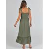 imageANRABESS Women Summer Casual Strap Smocked Maxi Flowy Tiered A Line Beach Travel Sundress Wedding Guest OutfitsArmy Green