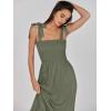 imageANRABESS Women Summer Casual Strap Smocked Maxi Flowy Tiered A Line Beach Travel Sundress Wedding Guest OutfitsArmy Green