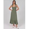 imageANRABESS Women Summer Casual Strap Smocked Maxi Flowy Tiered A Line Beach Travel Sundress Wedding Guest OutfitsArmy Green