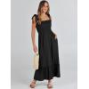 imageANRABESS Women Summer Casual Strap Smocked Maxi Flowy Tiered A Line Beach Travel Sundress Wedding Guest OutfitsBlack