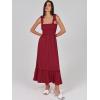 imageANRABESS Women Summer Casual Strap Smocked Maxi Flowy Tiered A Line Beach Travel Sundress Wedding Guest OutfitsBurgundy