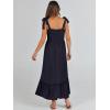 imageANRABESS Women Summer Casual Strap Smocked Maxi Flowy Tiered A Line Beach Travel Sundress Wedding Guest OutfitsNavy Blue