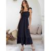 imageANRABESS Women Summer Casual Strap Smocked Maxi Flowy Tiered A Line Beach Travel Sundress Wedding Guest OutfitsNavy Blue