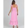 imageANRABESS Women Summer Casual Strap Smocked Maxi Flowy Tiered A Line Beach Travel Sundress Wedding Guest OutfitsPink