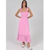 imageANRABESS Women Summer Casual Strap Smocked Maxi Flowy Tiered A Line Beach Travel Sundress Wedding Guest OutfitsPink