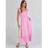 imageANRABESS Women Summer Casual Strap Smocked Maxi Flowy Tiered A Line Beach Travel Sundress Wedding Guest OutfitsPink