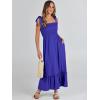 imageANRABESS Women Summer Casual Strap Smocked Maxi Flowy Tiered A Line Beach Travel Sundress Wedding Guest OutfitsRoyal Blue