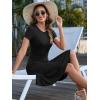 imageANRABESS Women Summer Short Sleeve Ribbed Knit Fit ampamp Flare ALine Flowy Business Casual Work Basic Mini Dress with PocketsBlack