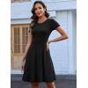 imageANRABESS Women Summer Short Sleeve Ribbed Knit Fit ampamp Flare ALine Flowy Business Casual Work Basic Mini Dress with PocketsBlack