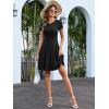 imageANRABESS Women Summer Short Sleeve Ribbed Knit Fit ampamp Flare ALine Flowy Business Casual Work Basic Mini Dress with PocketsBlack