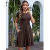 imageANRABESS Women Summer Short Sleeve Ribbed Knit Fit ampamp Flare ALine Flowy Business Casual Work Basic Mini Dress with PocketsDark Coffee
