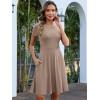 imageANRABESS Women Summer Short Sleeve Ribbed Knit Fit ampamp Flare ALine Flowy Business Casual Work Basic Mini Dress with PocketsLight Khaki