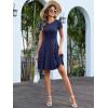 imageANRABESS Women Summer Short Sleeve Ribbed Knit Fit ampamp Flare ALine Flowy Business Casual Work Basic Mini Dress with PocketsNavy Blue