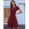 imageANRABESS Women Summer Short Sleeve Ribbed Knit Fit ampamp Flare ALine Flowy Business Casual Work Basic Mini Dress with PocketsRed
