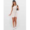 imageANRABESS Women Summer Sleeveless Bodycon Tie Waist Romper Skort Mini Tennis Athletic Dress Built Shorts Casual Vacation DressBeige