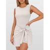 imageANRABESS Women Summer Sleeveless Bodycon Tie Waist Romper Skort Mini Tennis Athletic Dress Built Shorts Casual Vacation DressBeige