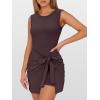 imageANRABESS Women Summer Sleeveless Bodycon Tie Waist Romper Skort Mini Tennis Athletic Dress Built Shorts Casual Vacation DressDeep Red Brown