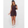 imageANRABESS Women Summer Sleeveless Bodycon Tie Waist Romper Skort Mini Tennis Athletic Dress Built Shorts Casual Vacation DressDeep Red Brown