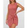 imageANRABESS Women Summer Sleeveless Bodycon Tie Waist Romper Skort Mini Tennis Athletic Dress Built Shorts Casual Vacation DressRust