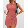 imageANRABESS Women Summer Sleeveless Bodycon Tie Waist Romper Skort Mini Tennis Athletic Dress Built Shorts Casual Vacation DressRust