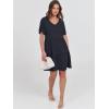imageANRABESS Womens 2025 Summer Beach Vacation Dress Flutter Short Sleeve V Neck Flowy Casual Spring Mini Dress with Pockets Navy Blue Large