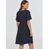 imageANRABESS Womens 2025 Summer Beach Vacation Dress Flutter Short Sleeve V Neck Flowy Casual Spring Mini Dress with Pockets Navy Blue Large
