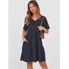 imageANRABESS Womens 2025 Summer Beach Vacation Dress Flutter Short Sleeve V Neck Flowy Casual Spring Mini Dress with Pockets Navy Blue Large