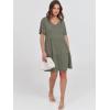 imageANRABESS Womens 2025 Summer Beach Vacation Dress Flutter Short Sleeve V Neck Flowy Casual Spring Mini Dress with Pockets Olive Large