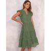 imageANRABESS Womens 2025 Summer Midi Dress Hollow Out Eyelet Ruffle Sleeve V Neck Casual Flowy Tiered Beach Vacation SundressArmy Green