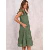 imageANRABESS Womens 2025 Summer Midi Dress Hollow Out Eyelet Ruffle Sleeve V Neck Casual Flowy Tiered Beach Vacation SundressArmy Green