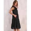 imageANRABESS Womens 2025 Summer Midi Dress Hollow Out Eyelet Ruffle Sleeve V Neck Casual Flowy Tiered Beach Vacation SundressBlack