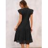 imageANRABESS Womens 2025 Summer Midi Dress Hollow Out Eyelet Ruffle Sleeve V Neck Casual Flowy Tiered Beach Vacation SundressBlack