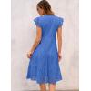 imageANRABESS Womens 2025 Summer Midi Dress Hollow Out Eyelet Ruffle Sleeve V Neck Casual Flowy Tiered Beach Vacation SundressBlue
