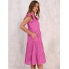 imageANRABESS Womens 2025 Summer Midi Dress Hollow Out Eyelet Ruffle Sleeve V Neck Casual Flowy Tiered Beach Vacation SundressHot Pink