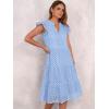imageANRABESS Womens 2025 Summer Midi Dress Hollow Out Eyelet Ruffle Sleeve V Neck Casual Flowy Tiered Beach Vacation SundressLight Blue