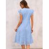 imageANRABESS Womens 2025 Summer Midi Dress Hollow Out Eyelet Ruffle Sleeve V Neck Casual Flowy Tiered Beach Vacation SundressLight Blue