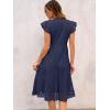 imageANRABESS Womens 2025 Summer Midi Dress Hollow Out Eyelet Ruffle Sleeve V Neck Casual Flowy Tiered Beach Vacation SundressNavy Blue