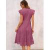 imageANRABESS Womens 2025 Summer Midi Dress Hollow Out Eyelet Ruffle Sleeve V Neck Casual Flowy Tiered Beach Vacation SundressWine Red