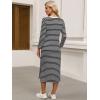 imageANRABESS Womens 34 Long Sleeve Striped Slit Midi T Shirt Dresses with Pockets 2025 Dressy Casual Fall Fashion Travel OutfitsBlack White Stripe