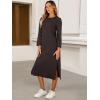 imageANRABESS Womens 34 Long Sleeve Striped Slit Midi T Shirt Dresses with Pockets 2025 Dressy Casual Fall Fashion Travel OutfitsCoffee