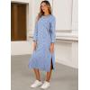 imageANRABESS Womens 34 Long Sleeve Striped Slit Midi T Shirt Dresses with Pockets 2025 Dressy Casual Fall Fashion Travel OutfitsFloral Blue