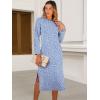 imageANRABESS Womens 34 Long Sleeve Striped Slit Midi T Shirt Dresses with Pockets 2025 Dressy Casual Fall Fashion Travel OutfitsFloral Blue