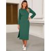 imageANRABESS Womens 34 Long Sleeve Striped Slit Midi T Shirt Dresses with Pockets 2025 Dressy Casual Fall Fashion Travel OutfitsGreen