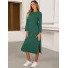 imageANRABESS Womens 34 Long Sleeve Striped Slit Midi T Shirt Dresses with Pockets 2025 Dressy Casual Fall Fashion Travel OutfitsGreen
