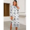 imageANRABESS Womens 34 Long Sleeve Striped Slit Midi T Shirt Dresses with Pockets 2025 Dressy Casual Fall Fashion Travel OutfitsPrint White