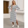 imageANRABESS Womens 34 Long Sleeve Striped Slit Midi T Shirt Dresses with Pockets 2025 Dressy Casual Fall Fashion Travel OutfitsWhite Black Stripe