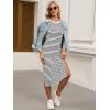 imageANRABESS Womens 34 Long Sleeve Striped Slit Midi T Shirt Dresses with Pockets 2025 Dressy Casual Fall Fashion Travel OutfitsWhite Black Stripe